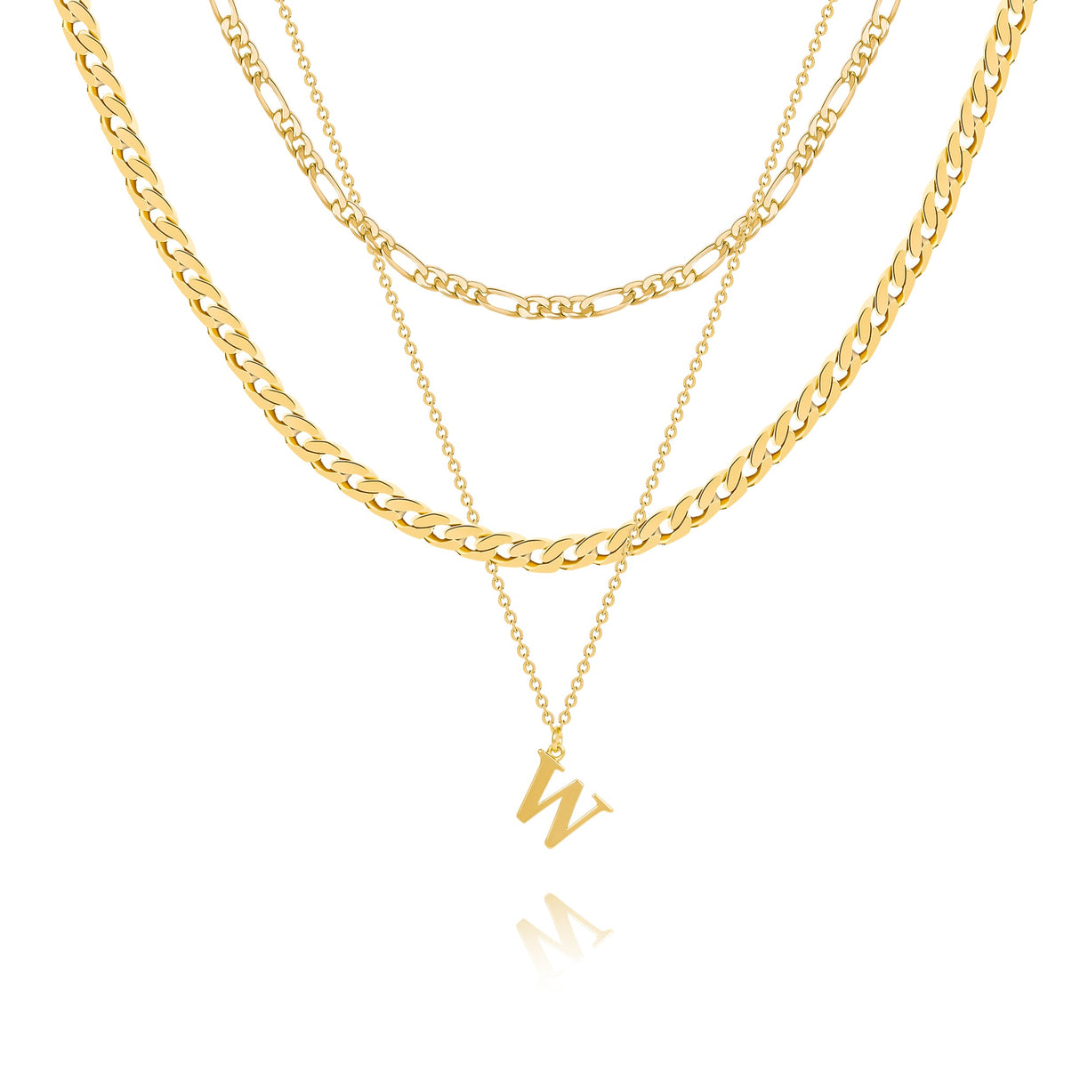14K Gold Plated Layered Initial Necklace - GexWorldwide