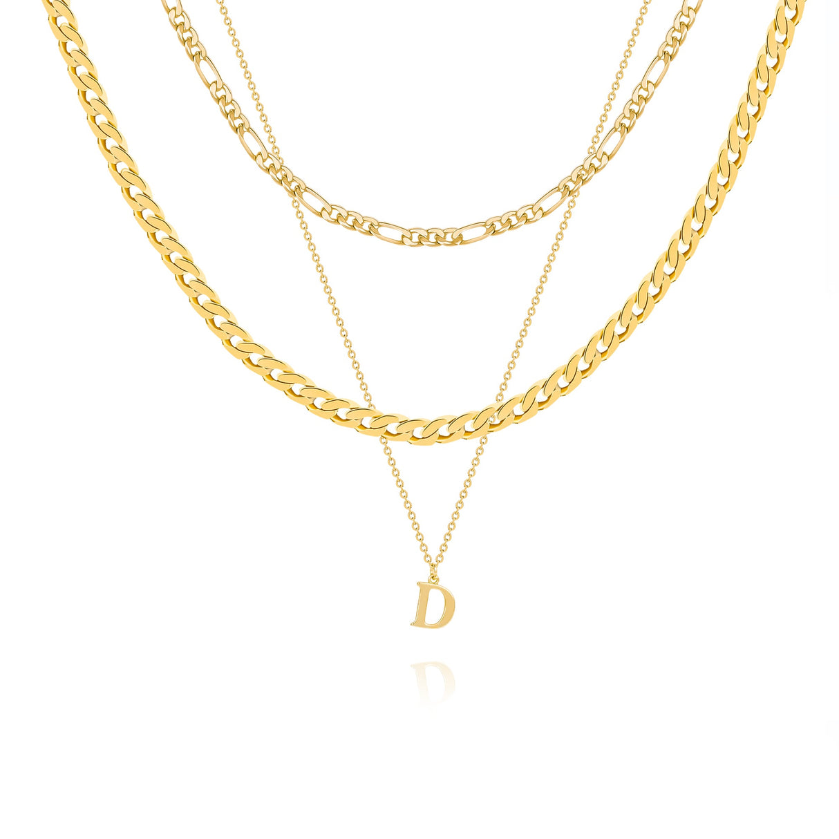 14K Gold Plated Layered Initial Necklace - GexWorldwide