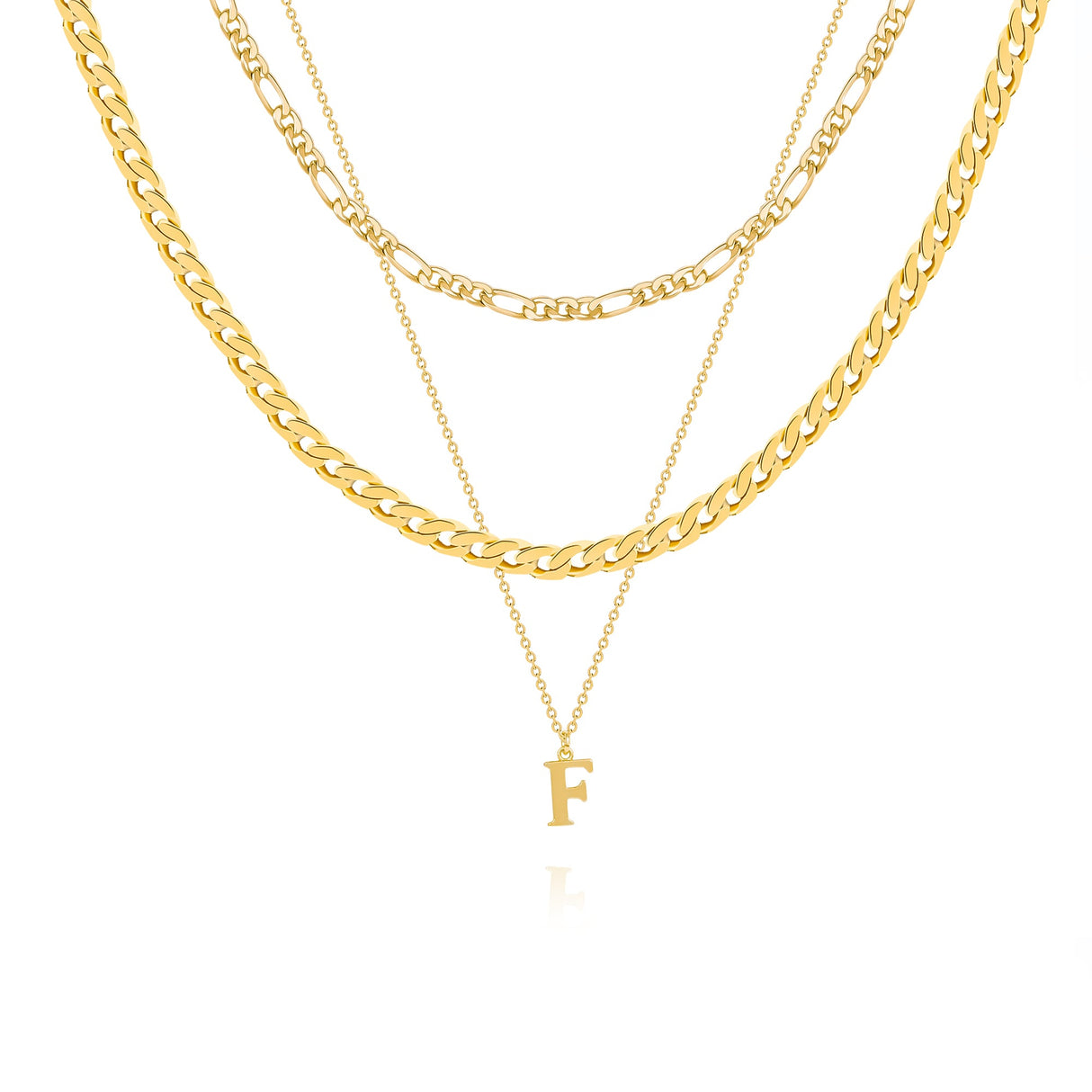 14K Gold Plated Layered Initial Necklace - GexWorldwide