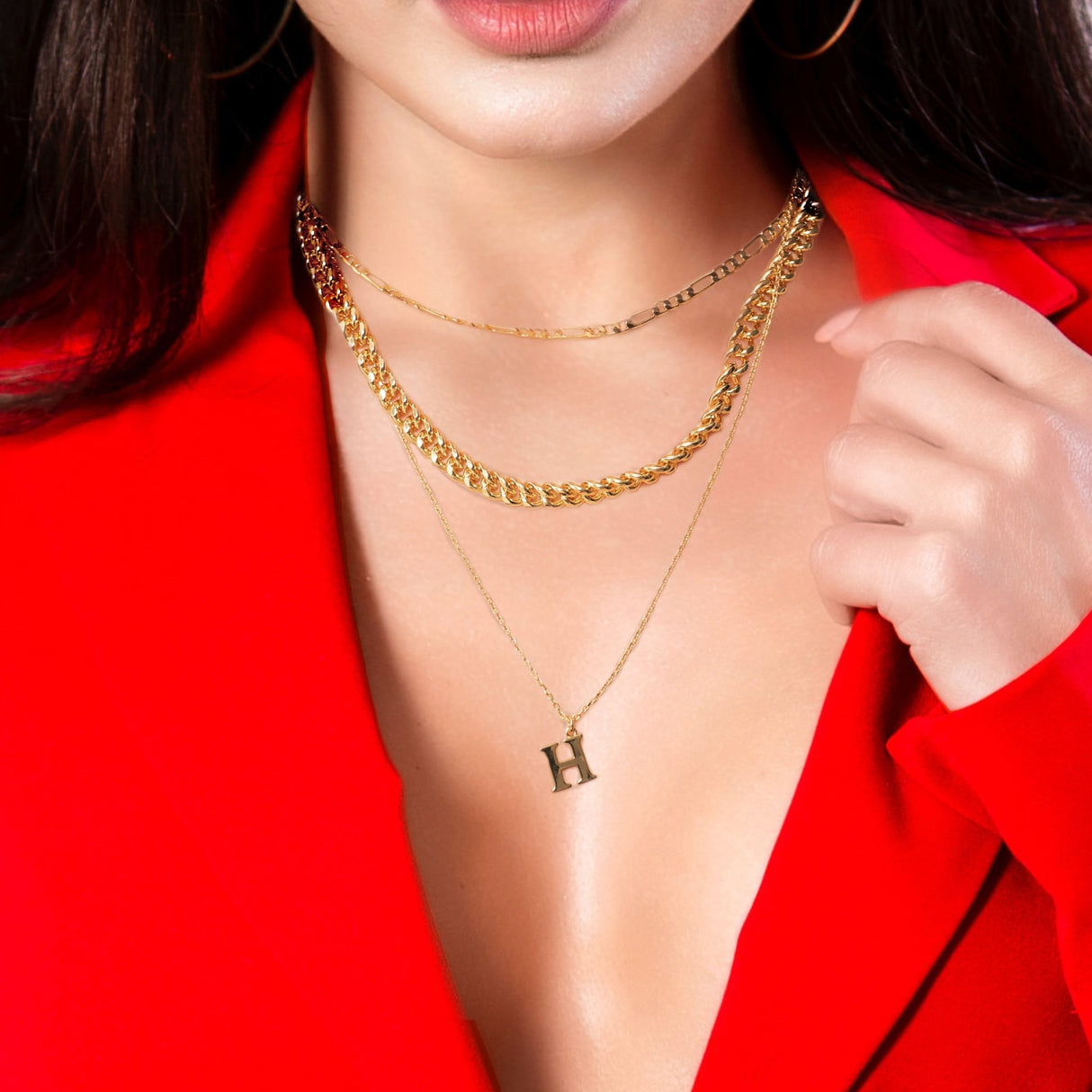 14K Gold Plated Layered Initial Necklace - GexWorldwide