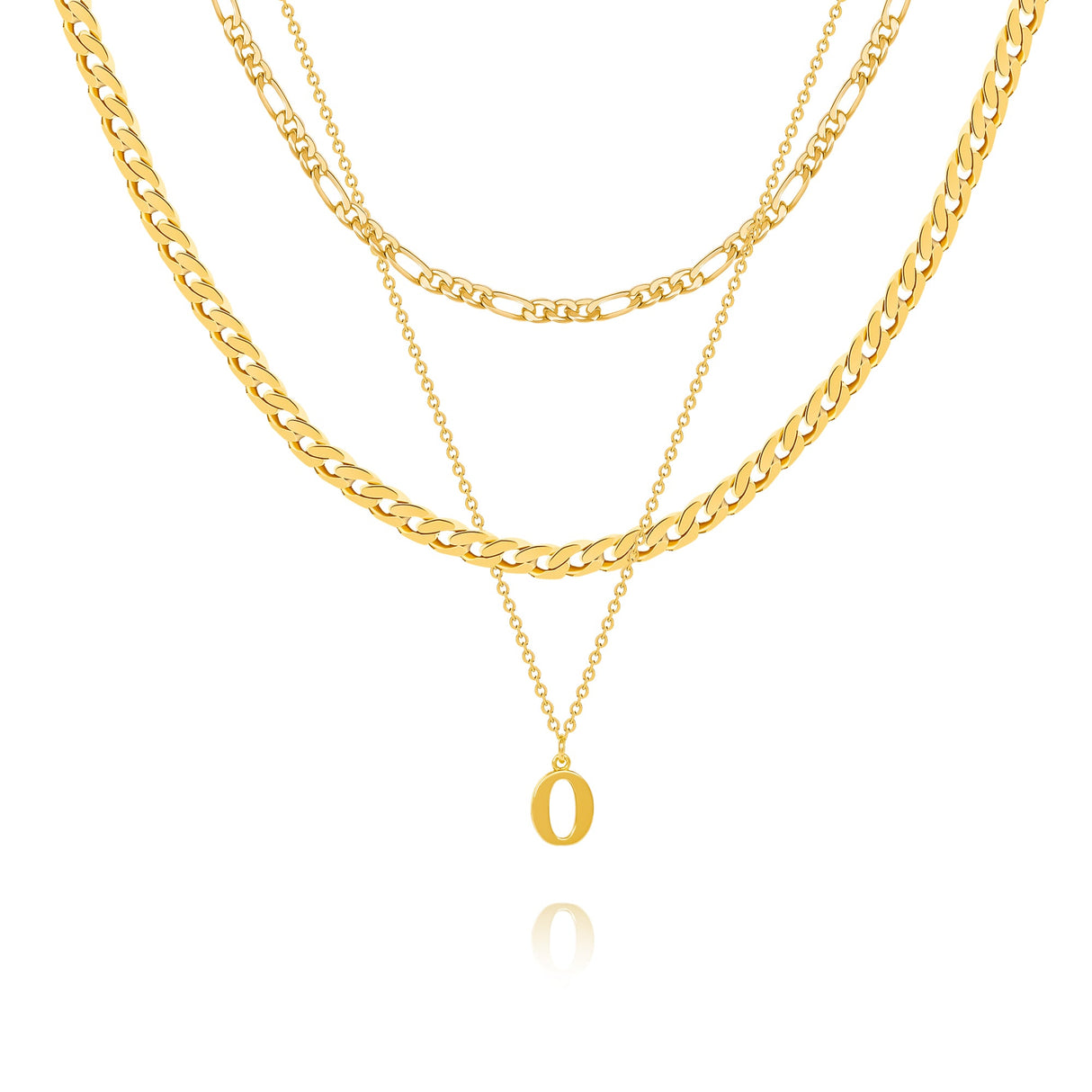 14K Gold Plated Layered Initial Necklace - GexWorldwide