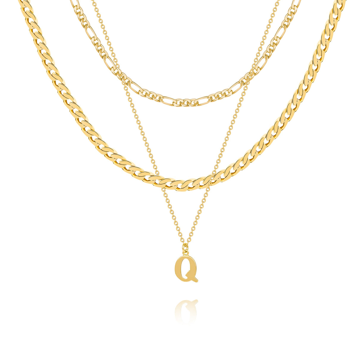 14K Gold Plated Layered Initial Necklace - GexWorldwide