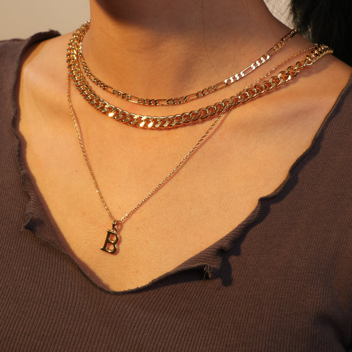 14K Gold Plated Layered Initial Necklace - GexWorldwide