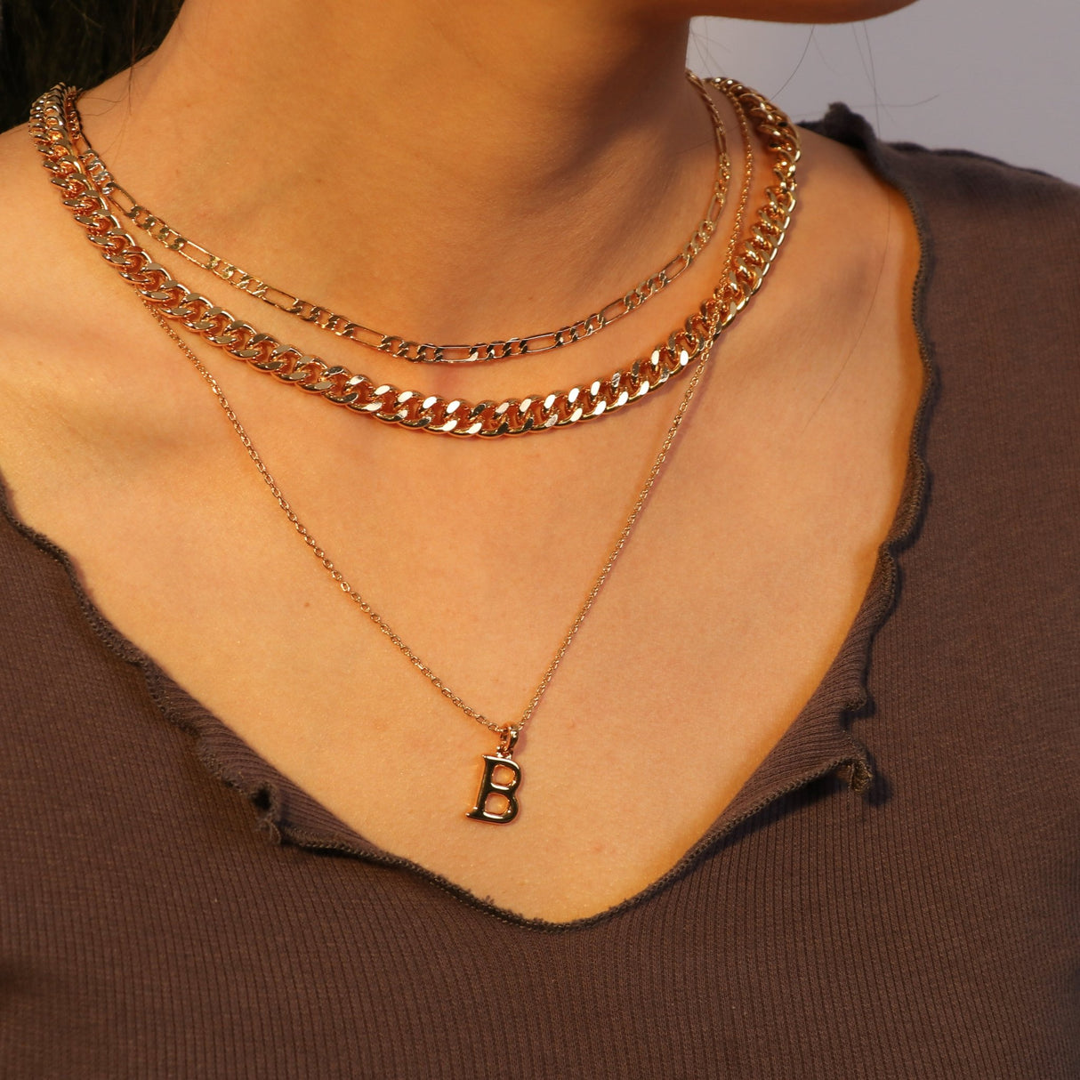 14K Gold Plated Layered Initial Necklace - GexWorldwide