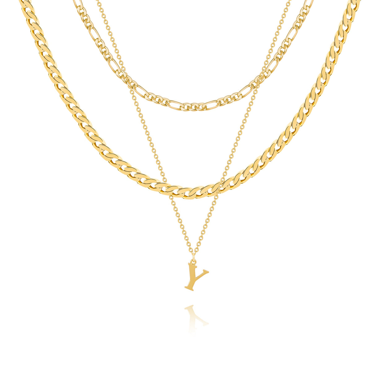 14K Gold Plated Layered Initial Necklace - GexWorldwide