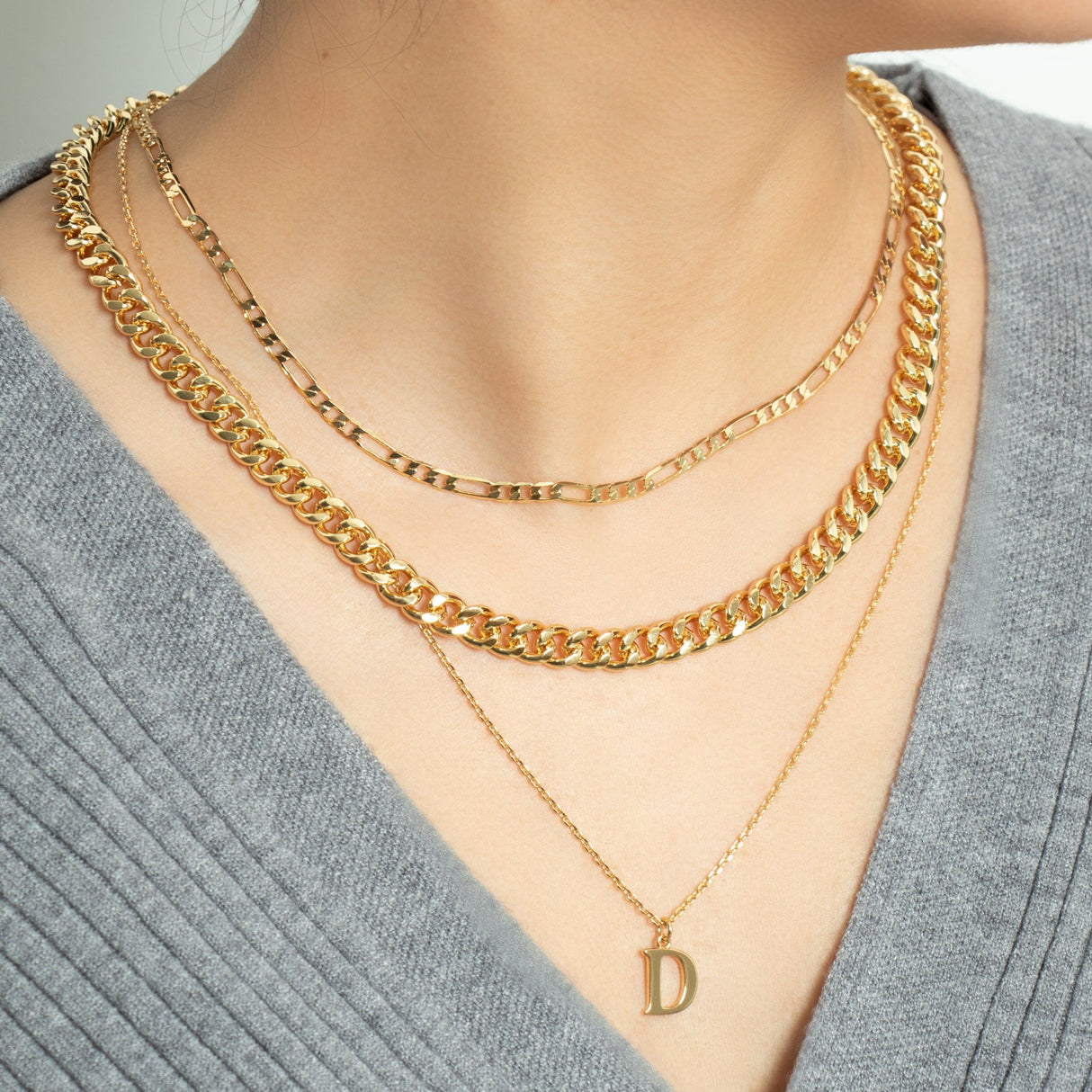 14K Gold Plated Layered Initial Necklace - GexWorldwide