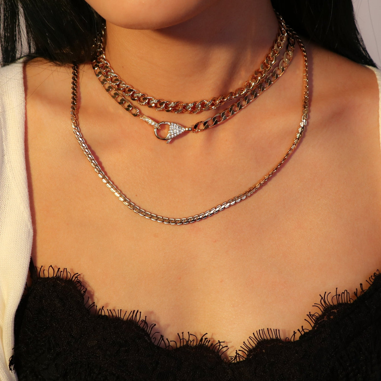 14K Gold Plated Layered Lobster Clasps - GexWorldwide