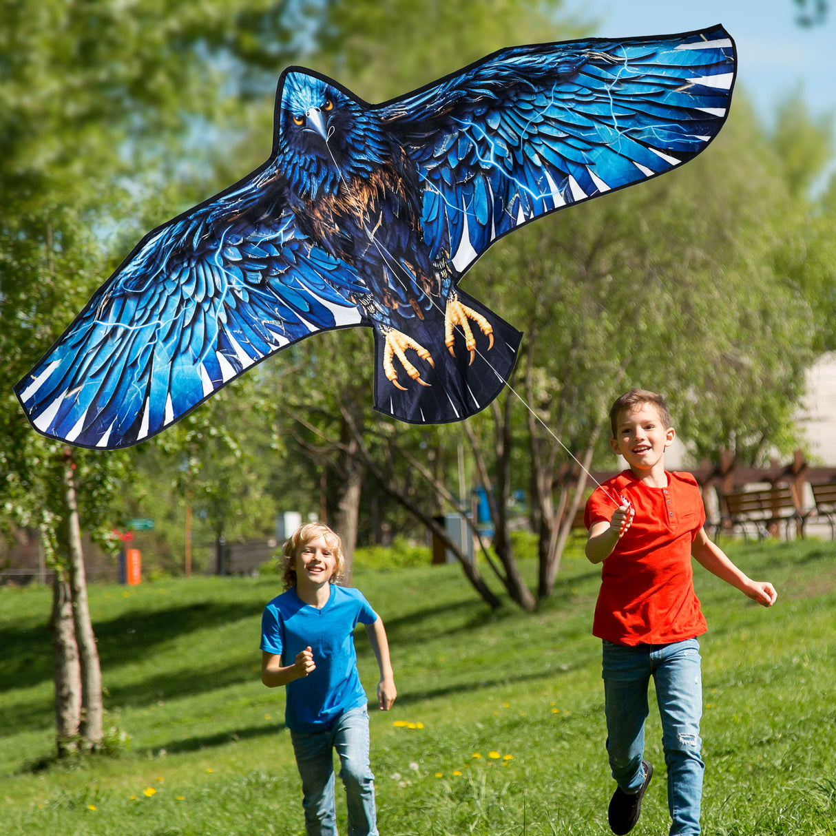 JEKOSEN Huge Eagle Kite 70"Front Pillar Suitable for Travel Beach Park Outdoor Activities