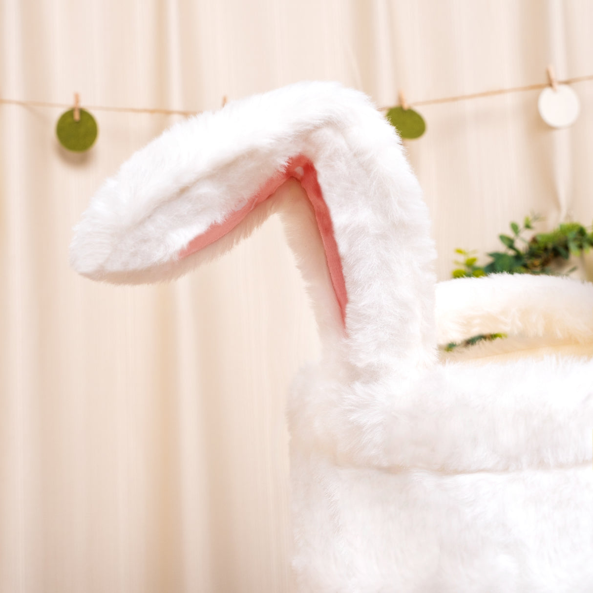 GEX Personalized Easter Bunny Basket Kids Cute Plush Bunny Basket with Name