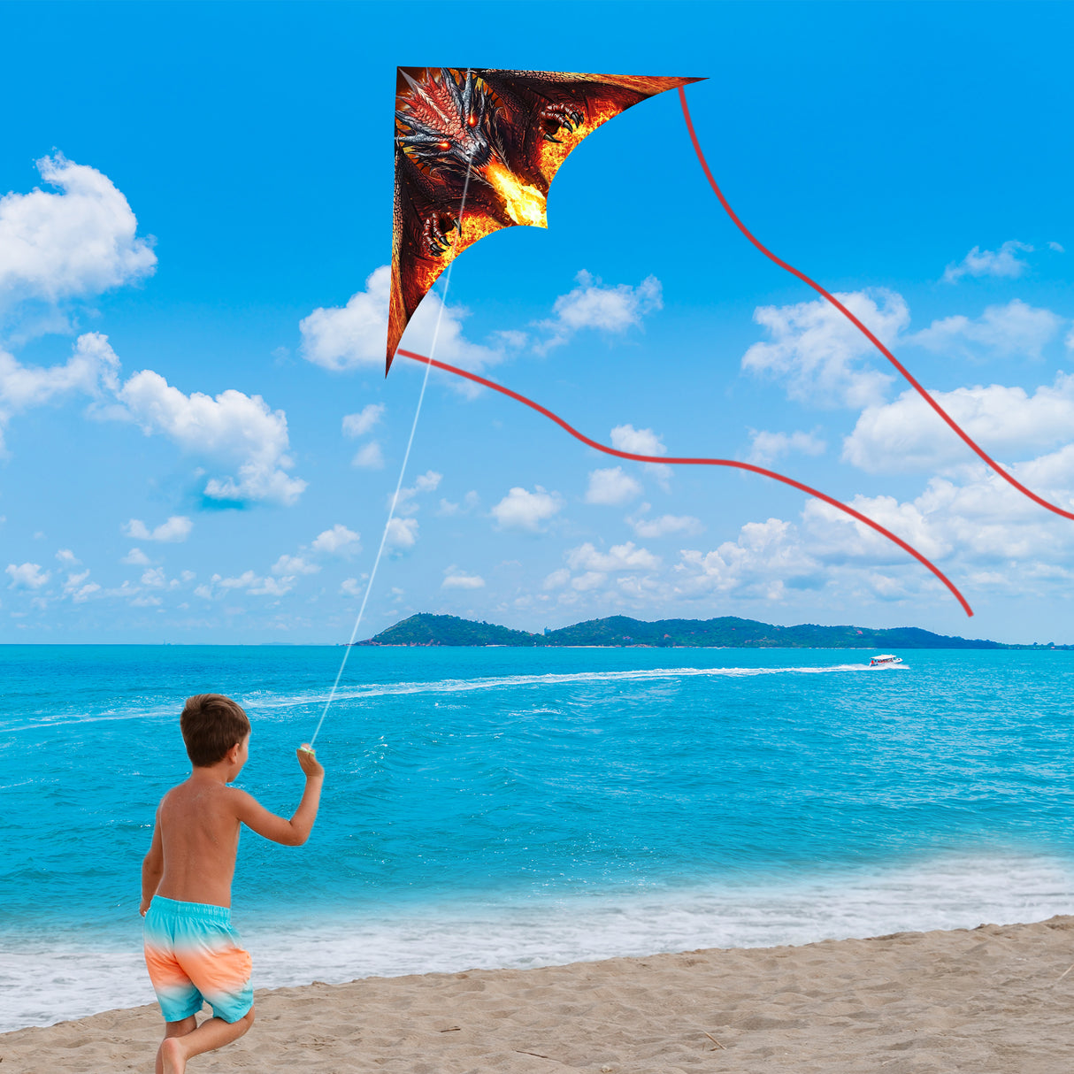 JEKOSEN Dragon 54" Huge Kite Suitable for Beach Park Outdoor Activities