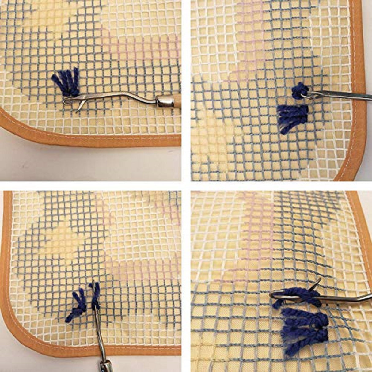 LUBOT 16"*16" Walking Christmas Santa Latch Hook Kits Cushion Cover Handicraft Making Kits DIY