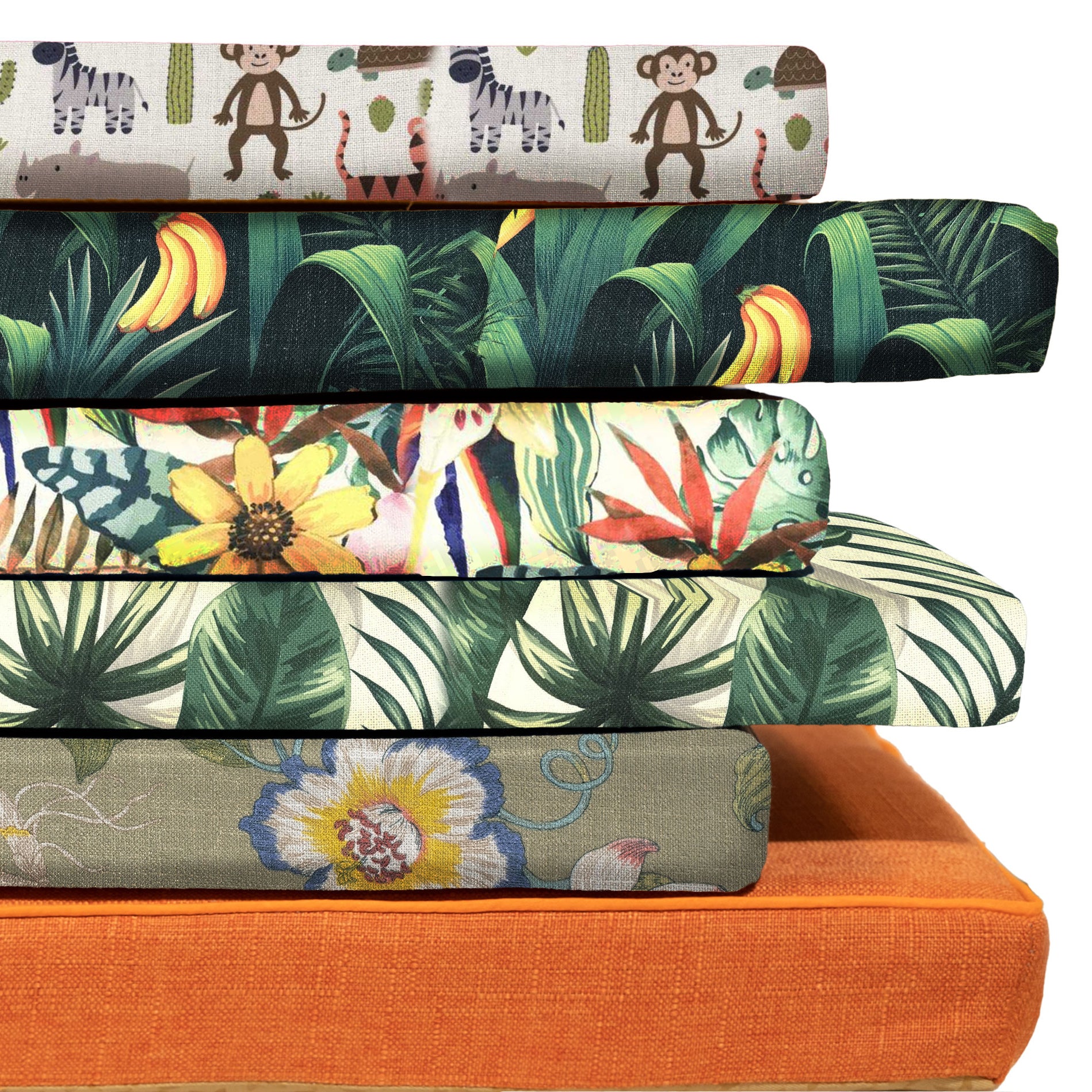 GEX Printed Linen Custom Size Bench Cushion Pads 70D High