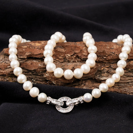 BURLAP LIFE Real Freshwater Pearl Women Necklace - Circle - GexWorldwide