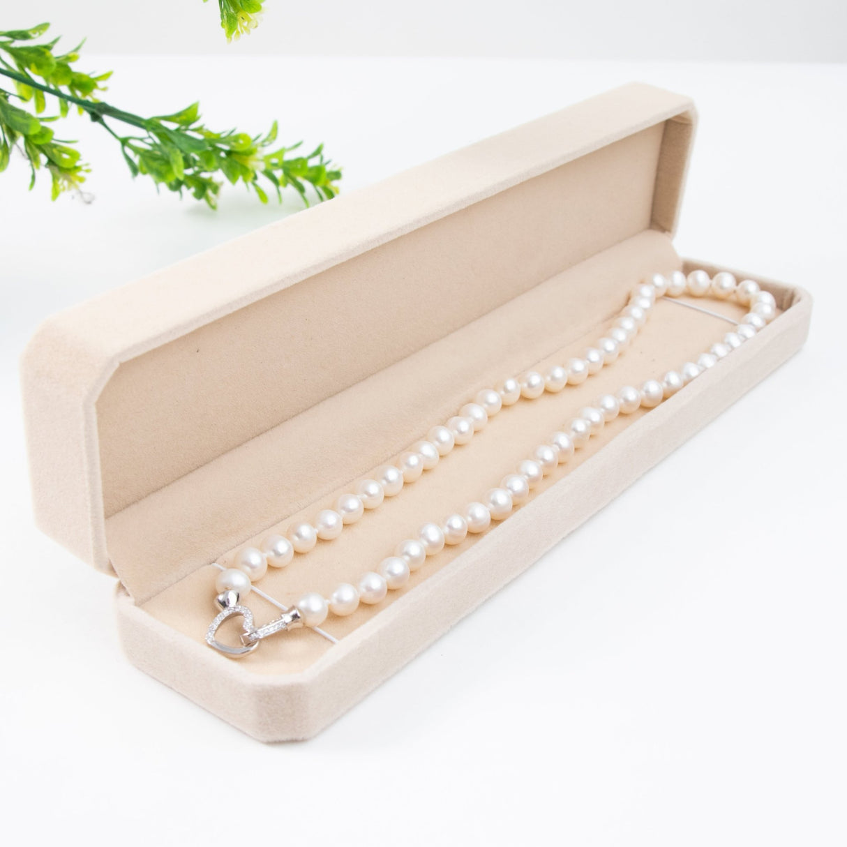 BURLAP LIFE Real Freshwater Pearl Women Necklace - Heart Zircon - GexWorldwide