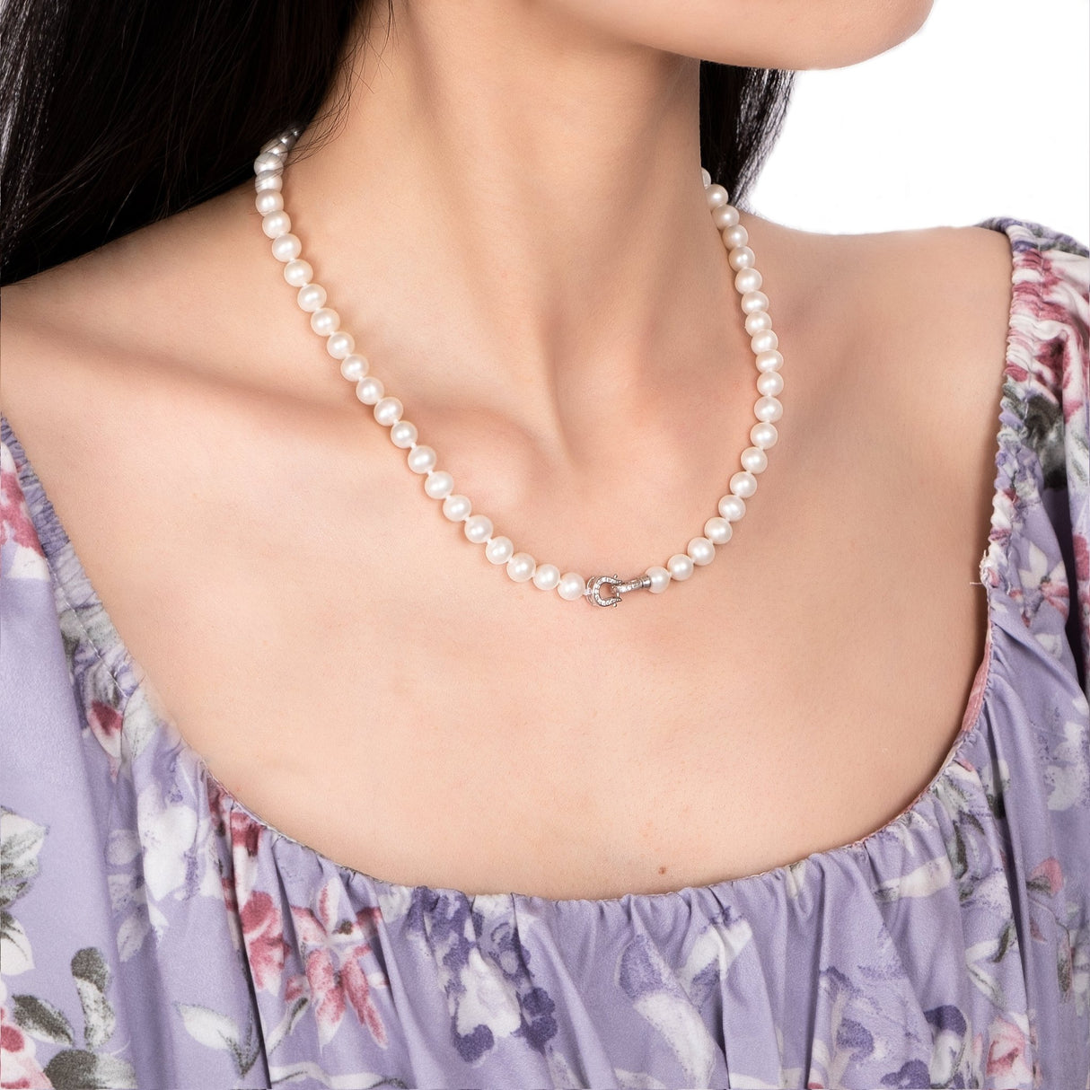 BURLAP LIFE Real Freshwater Pearl Women Necklace - Small Horseshoe - GexWorldwide