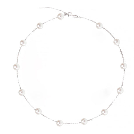 BURLAP LIFE Satellite Pearl Choker Necklace 925 Sterling Silver - GexWorldwide