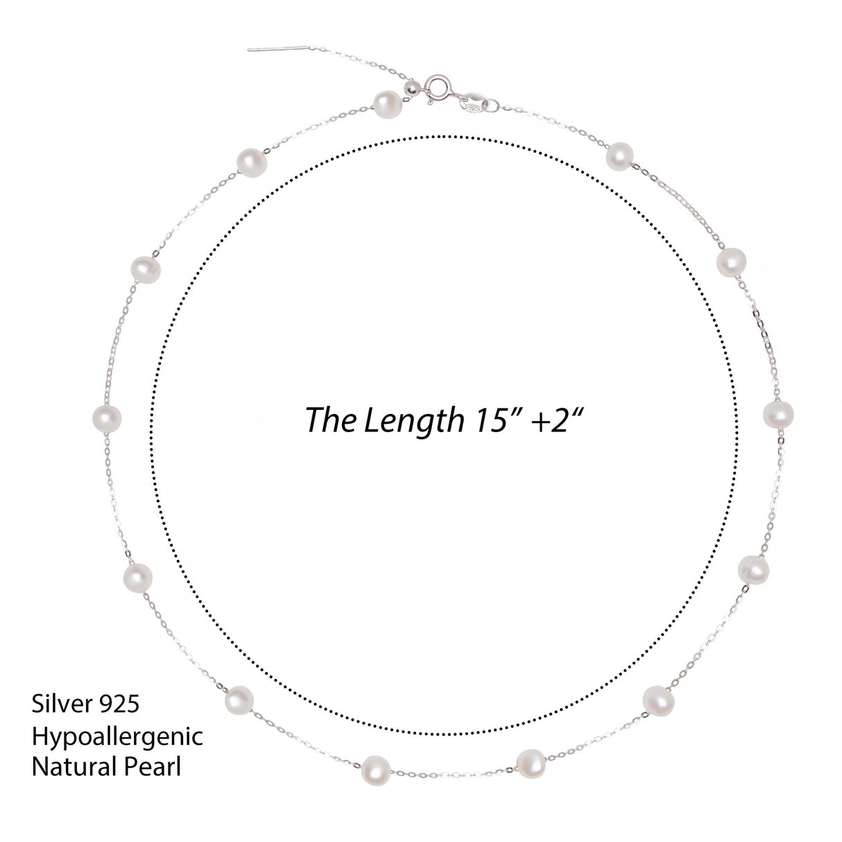 BURLAP LIFE Satellite Pearl Choker Necklace 925 Sterling Silver - GexWorldwide