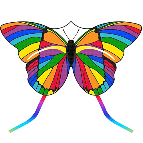 JEKOSEN Rainbow Butterfly Kite Single Rope 55"*28.5"*55" - GexWorldwide