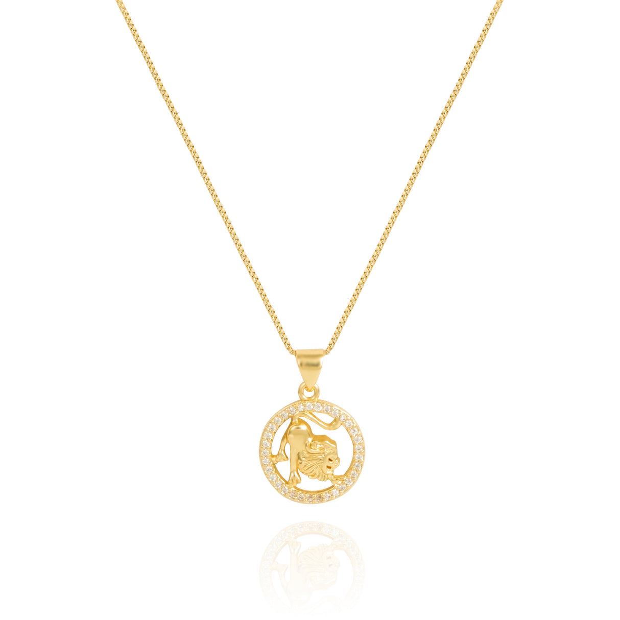 14K Gold Plated 12 Constellation Pendant Necklace Circle - GexWorldwide