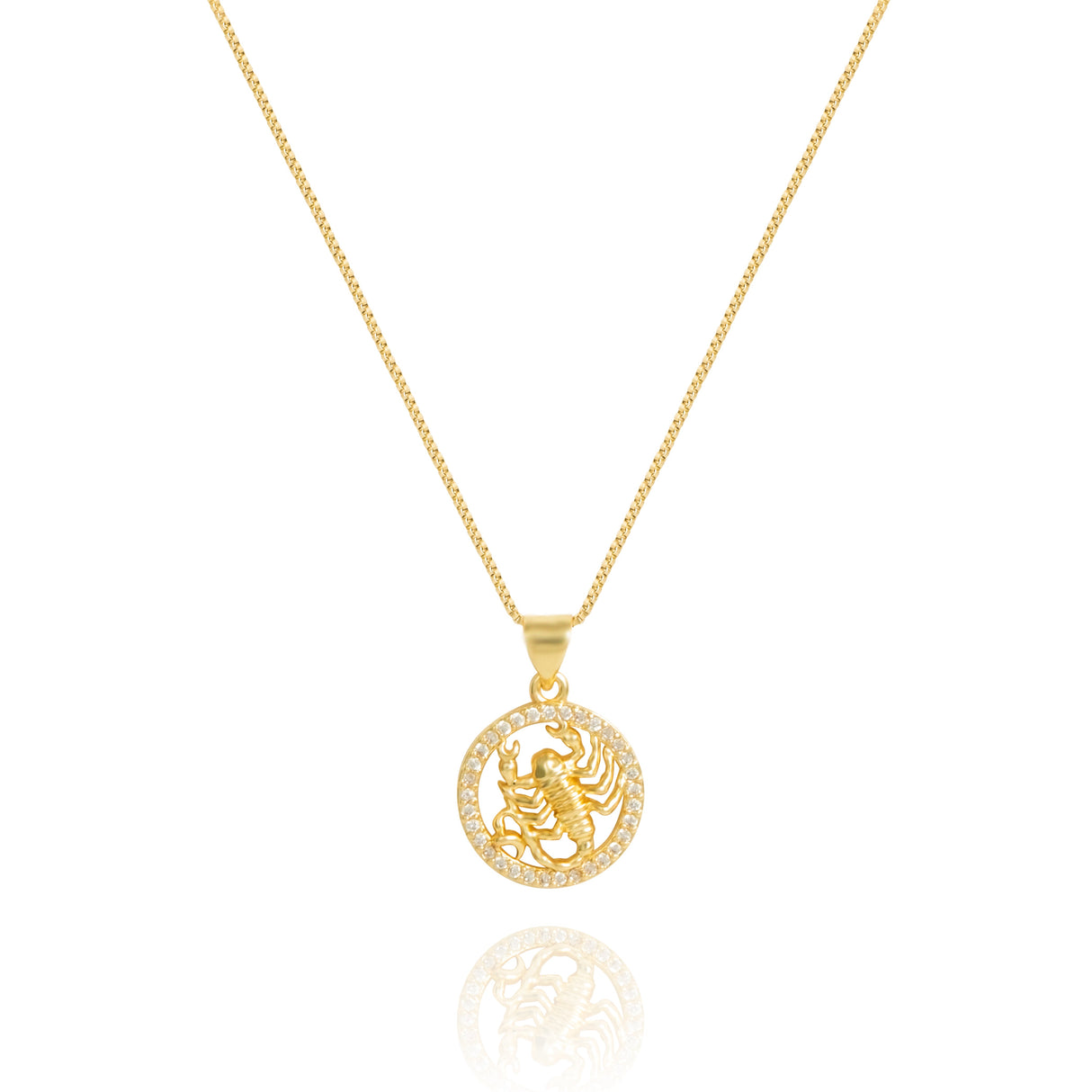 14K Gold Plated 12 Constellation Pendant Necklace Circle - GexWorldwide