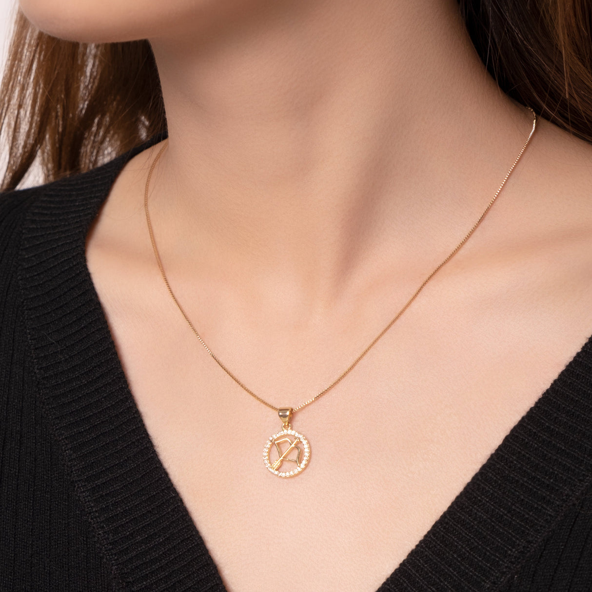 14K Gold Plated 12 Constellation Pendant Necklace Circle - GexWorldwide
