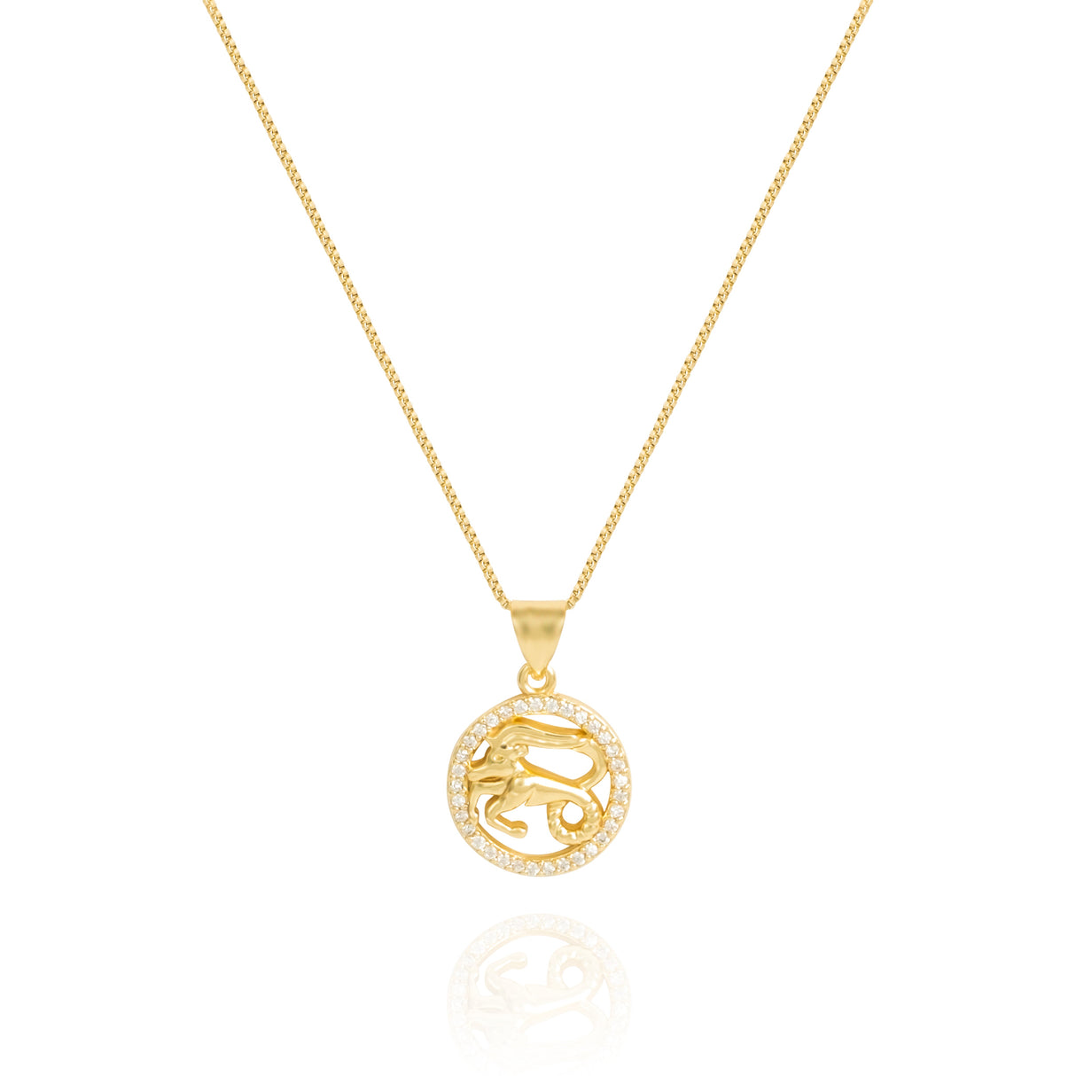 14K Gold Plated 12 Constellation Pendant Necklace Circle - GexWorldwide