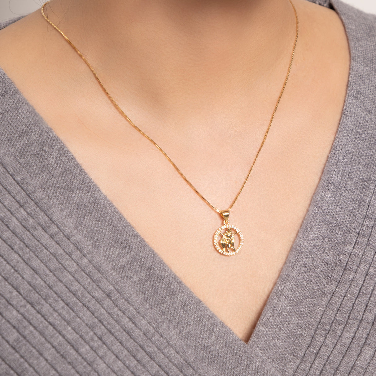 14K Gold Plated 12 Constellation Pendant Necklace Circle - GexWorldwide