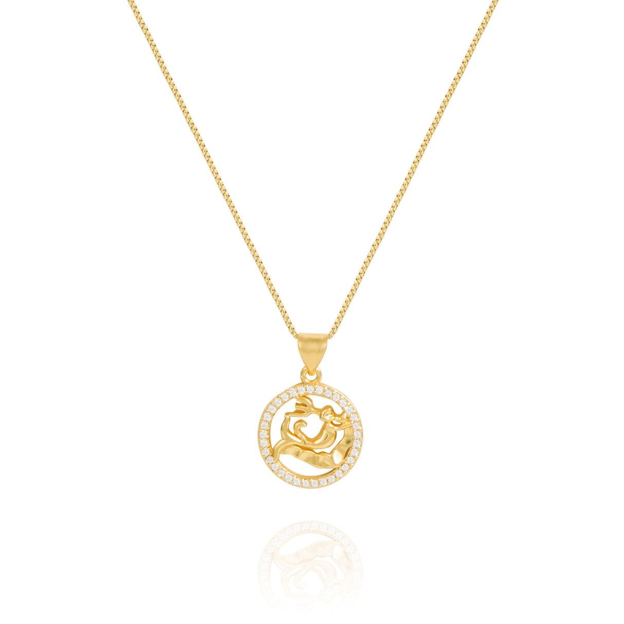 14K Gold Plated 12 Constellation Pendant Necklace Circle - GexWorldwide