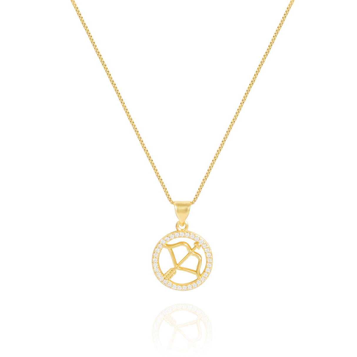 14K Gold Plated 12 Constellation Pendant Necklace Circle - GexWorldwide