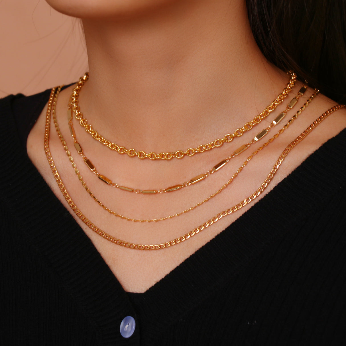 14k Gold Plated Layered 4 Chain - GexWorldwide