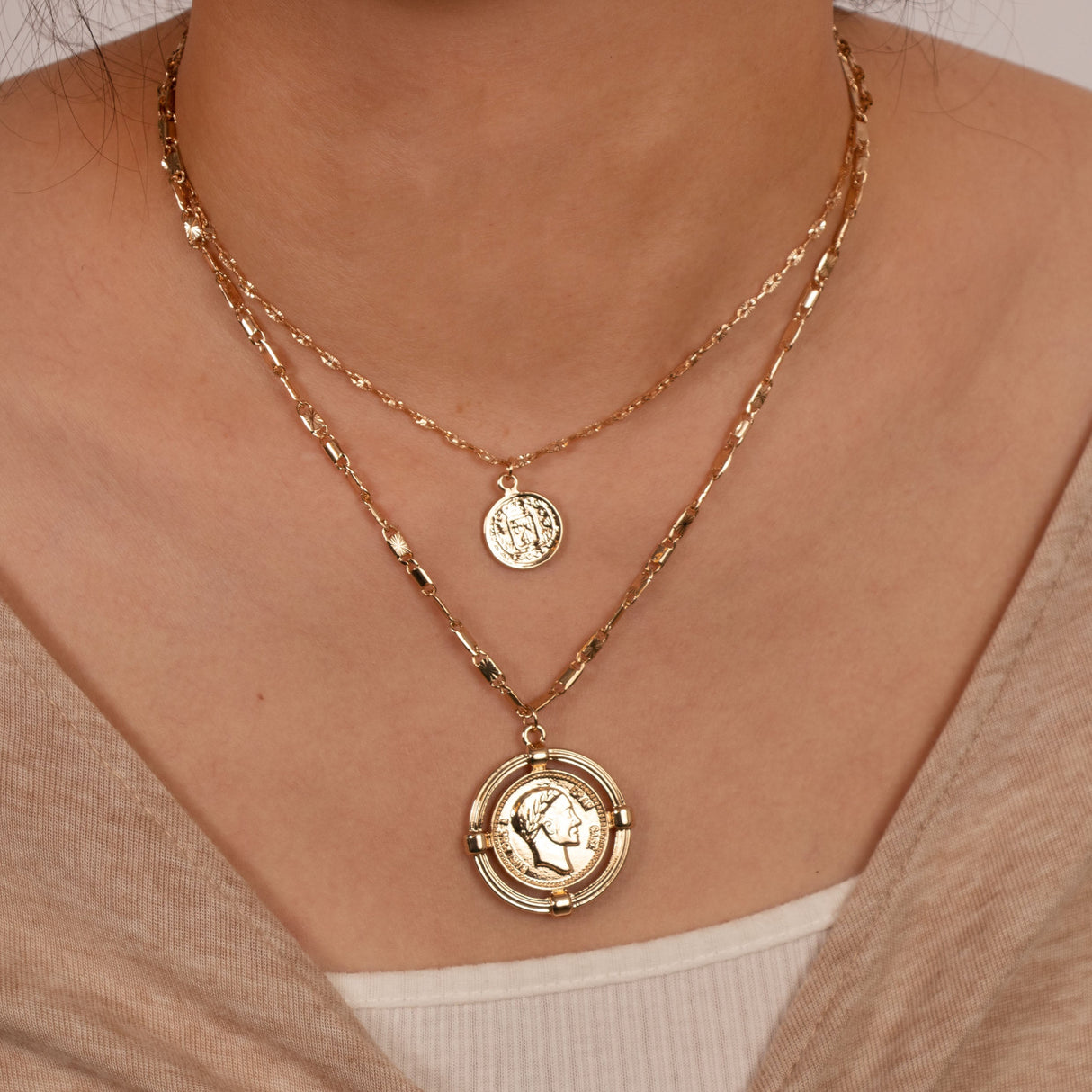 14K Gold Plated Layered Face Coin - GexWorldwide