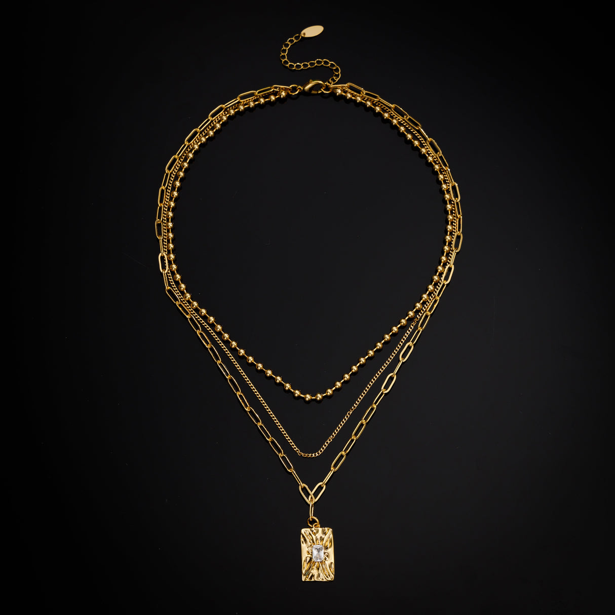 14k Gold Plated Layered Star Oblong - GexWorldwide