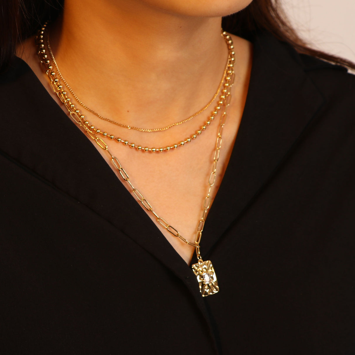 14k Gold Plated Layered Star Oblong - GexWorldwide