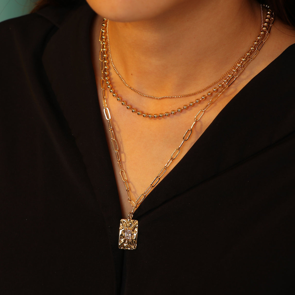 14k Gold Plated Layered Star Oblong - GexWorldwide