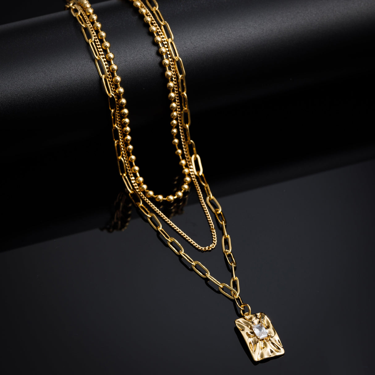 14k Gold Plated Layered Star Oblong - GexWorldwide