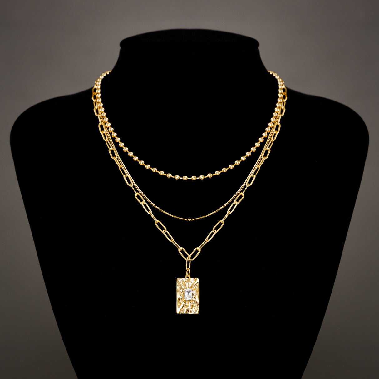 14k Gold Plated Layered Star Oblong - GexWorldwide