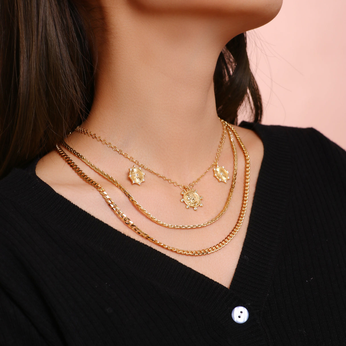 14K Gold Plated Layered Three Rudder - GexWorldwide