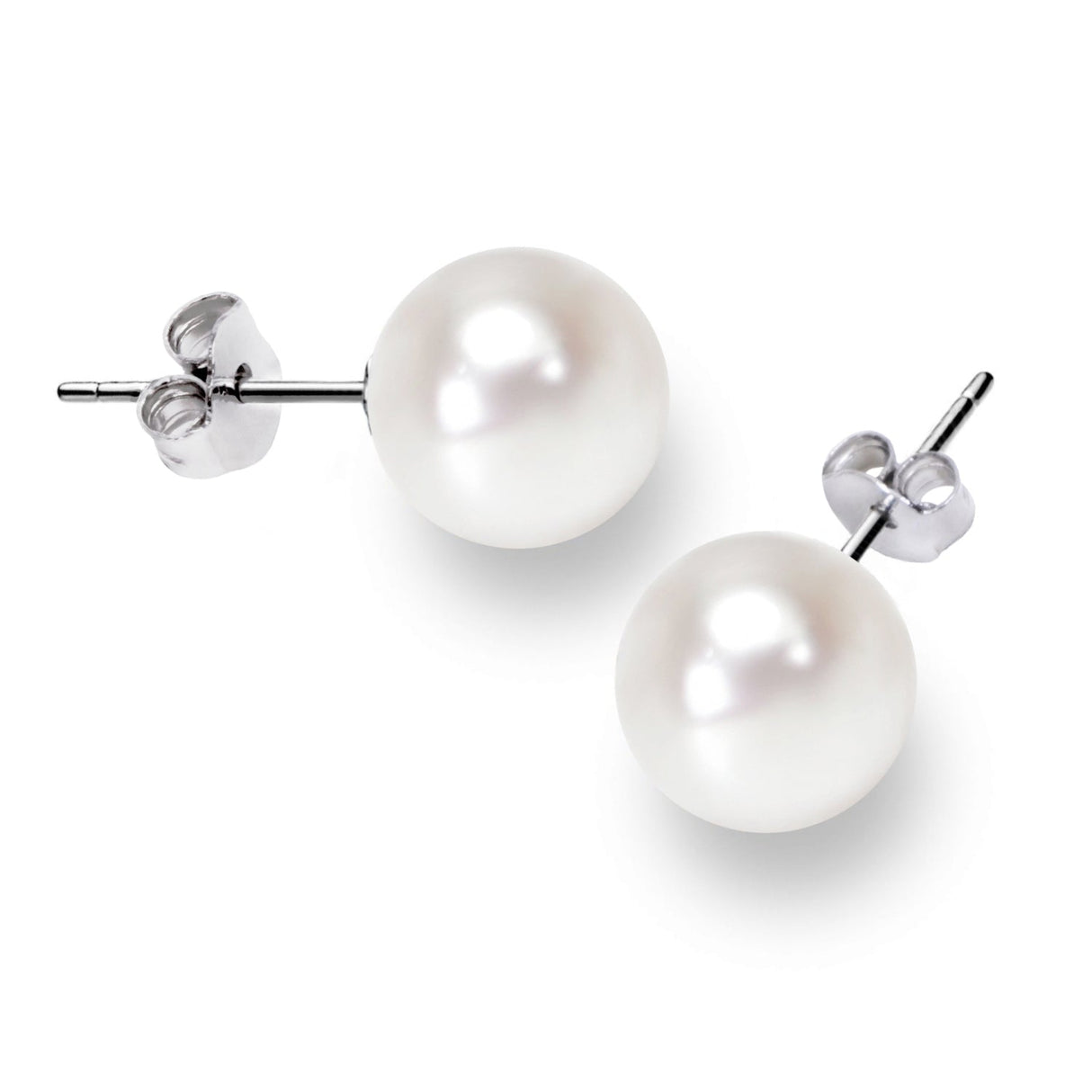 BURLAP LIFE 925 Sterling Silver Freshwater Round Pearl Earrings Stud - Timeless Beauty - GexWorldwide