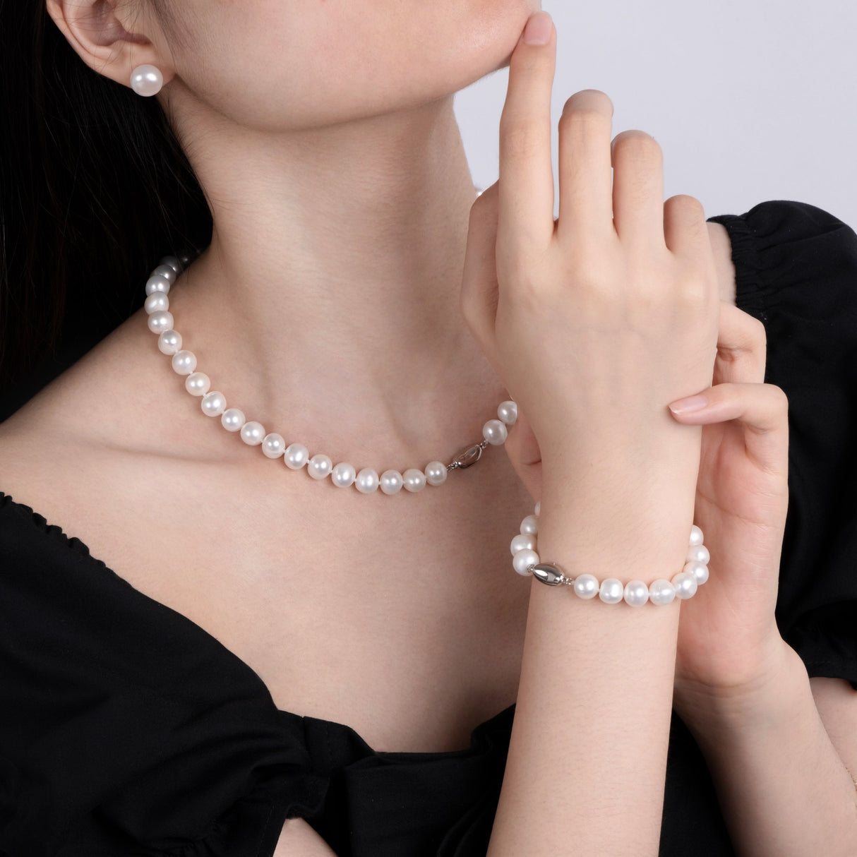 BURLAP LIFE Exquisite Luxury - Freshwater Pearl Set for Women - GexWorldwide