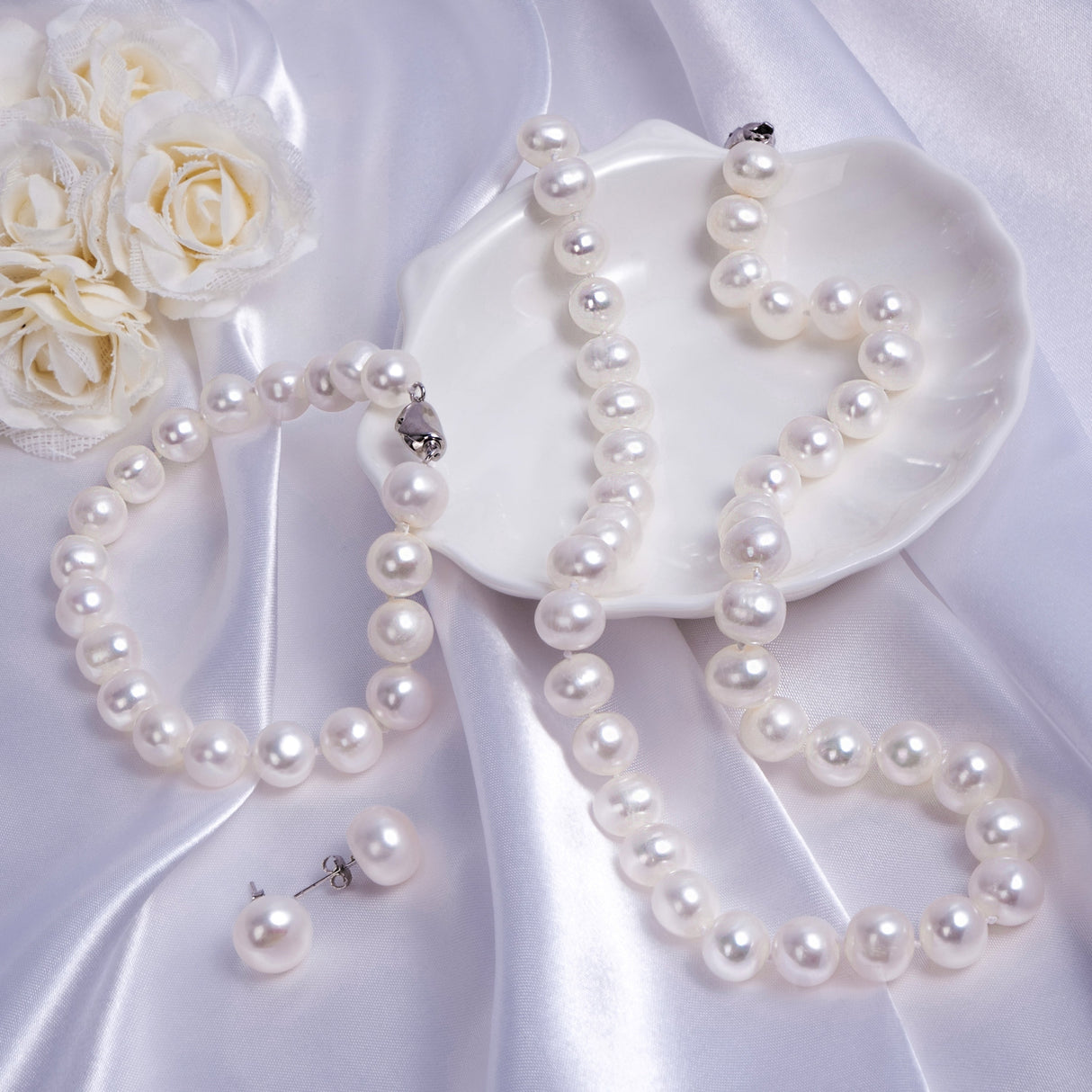 BURLAP LIFE Exquisite Luxury - Freshwater Pearl Set for Women - GexWorldwide