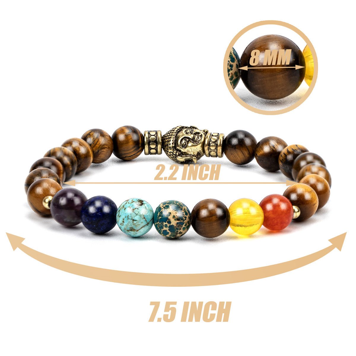 Crystal Bracelet Natural Stone 2pcs Black - GexWorldwide