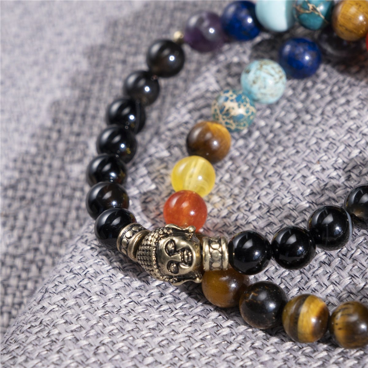 Crystal Bracelet Natural Stone 2pcs Black - GexWorldwide