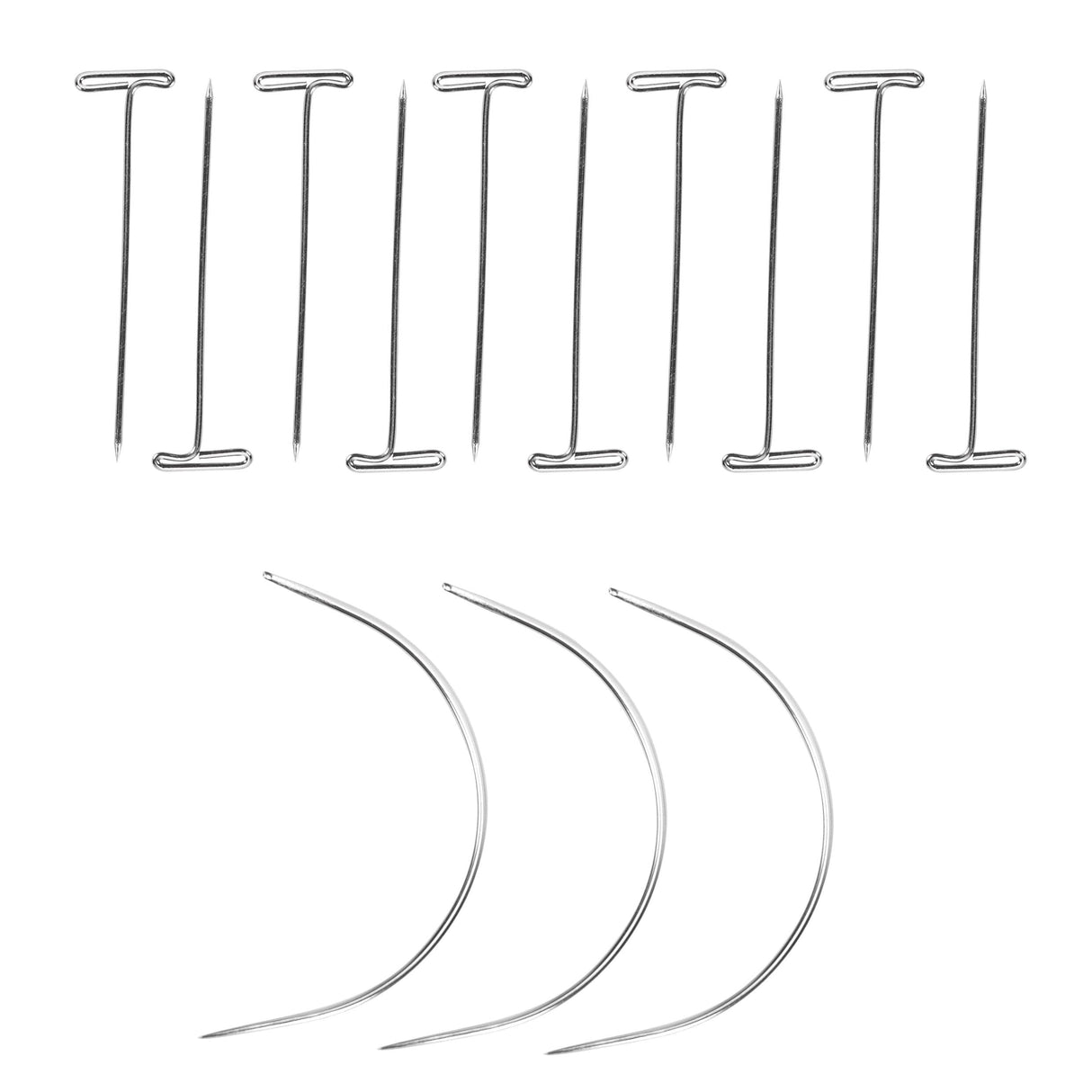 GEX Brass Ventilating Holder and 4 Needles for Wig Making Pins Needles Set, Wig T Pins and C Curved Needles Hair Weave Needles for Wig Making - GexWorldwide