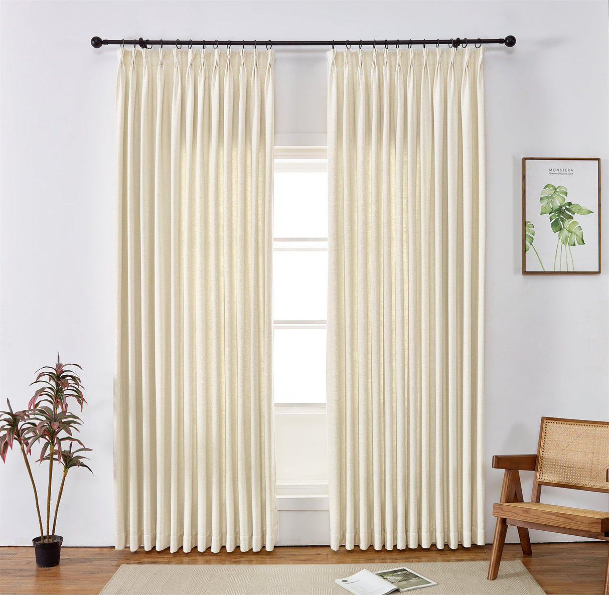 GEX Curtain Linen Chevrons Linen Custom Curtains Drapes Pleated - GexWorldwide
