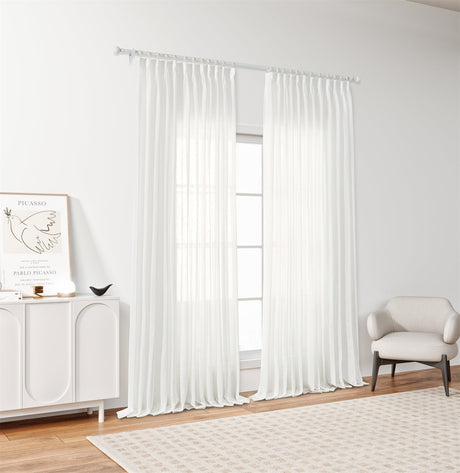 GEX Curtain Linen Damme Linen Custom Curtains Drapes Pleated - GexWorldwide