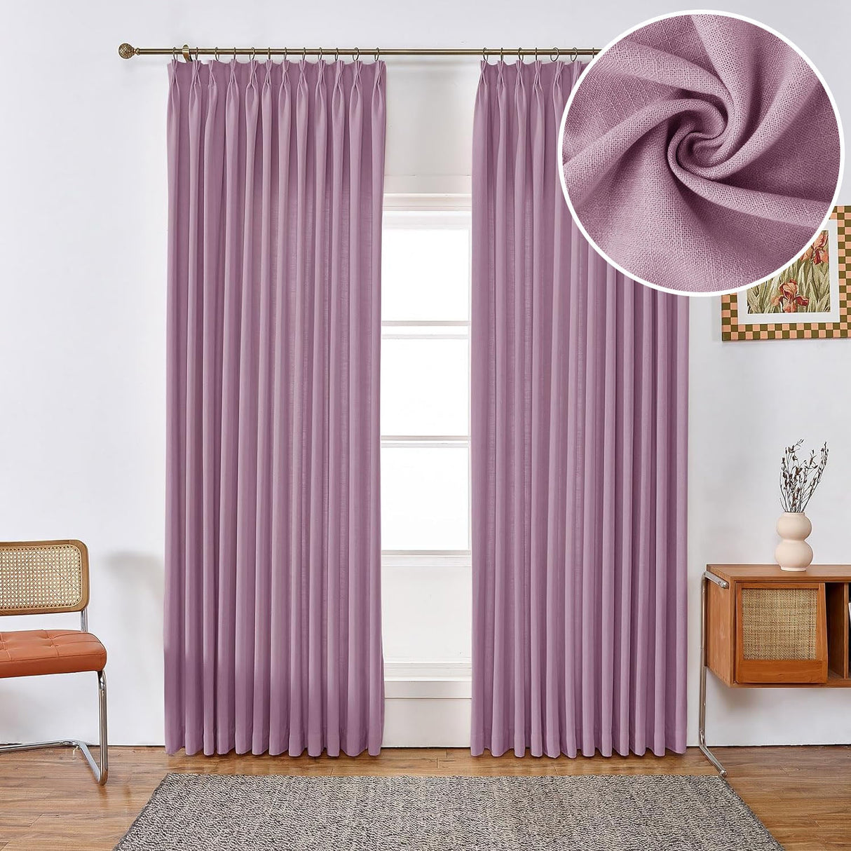 GEX Curtain Linen Moab Linen Custom Curtains Drapes Pleated - GexWorldwide