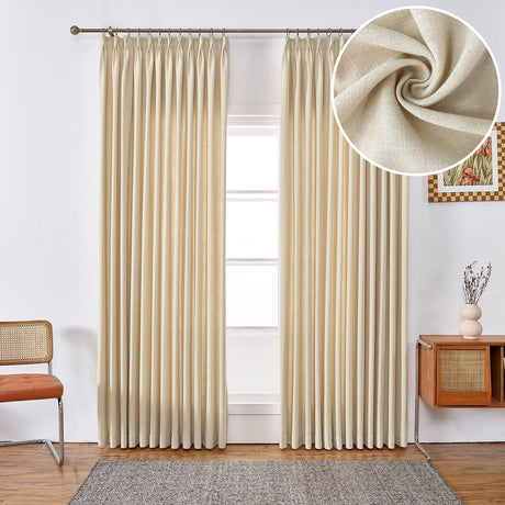 GEX Curtain Linen Moab Linen Custom Curtains Drapes Pleated - GexWorldwide
