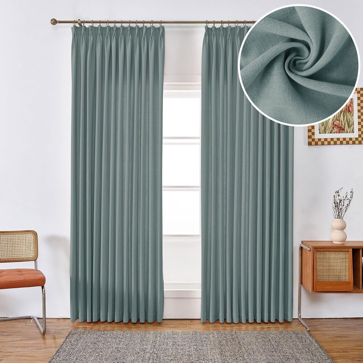 GEX Curtain Linen Moab Linen Custom Curtains Drapes Pleated - GexWorldwide