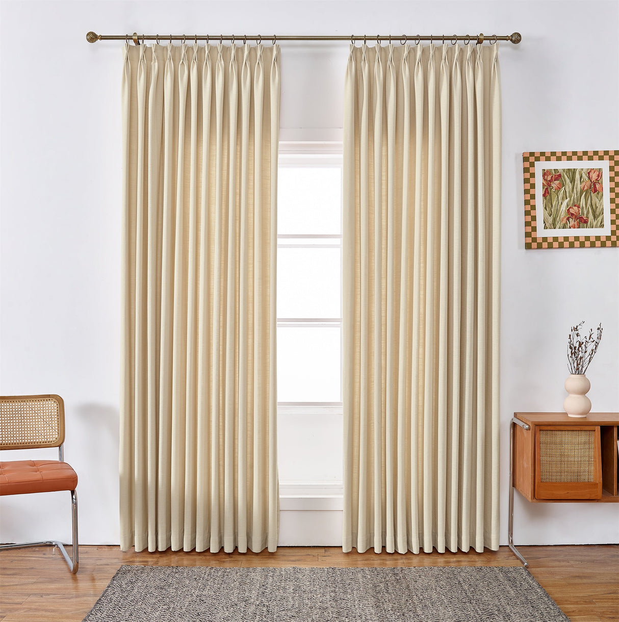 GEX Curtain Linen Moab Linen Custom Curtains Drapes Pleated - GexWorldwide