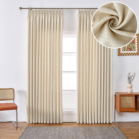 GEX Curtain Linen Moab Linen Custom Curtains Drapes Pleated - GexWorldwide